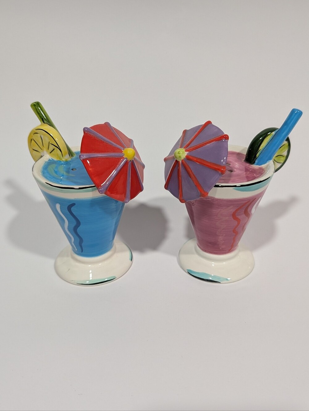 Clay Art Vintage Tropical Cocktail Salt & Pepper Shakers Set